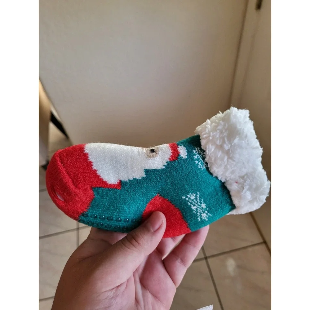 American Trends Baby Slipper Socks Christmas Toddler Fuzzy Socks Warm Fleece Non